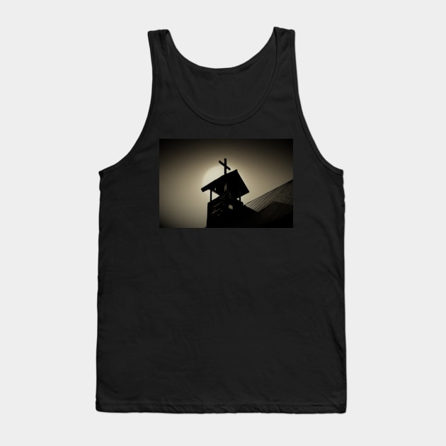 Cross Silhouette And Heavenly LIght Tank Top by JimDeFazioPhotography